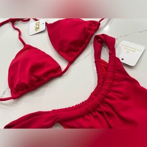 RED bikini set size small
